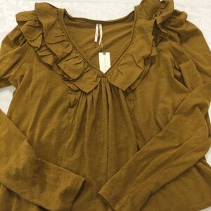 AnthropologieRuffled Blouse with Flowing Fabric